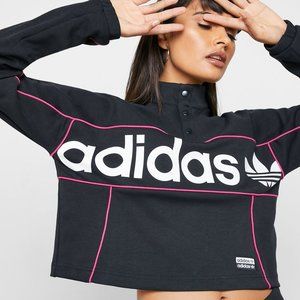 Adidas Black and Pink Sweatshirt